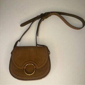Tory Burch Leather Suede Saddle Crossbody